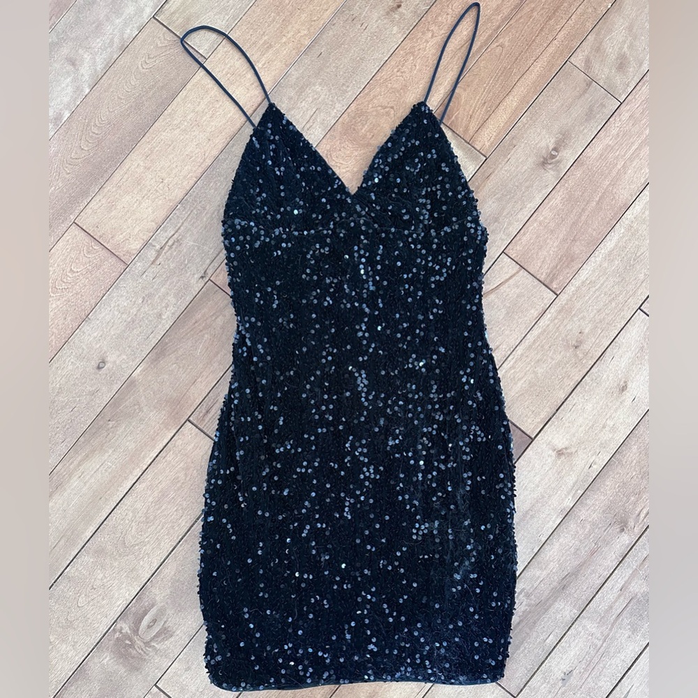 Black sequin dress